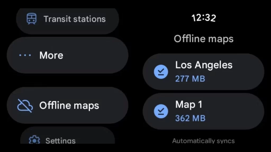 google maps offline wear os