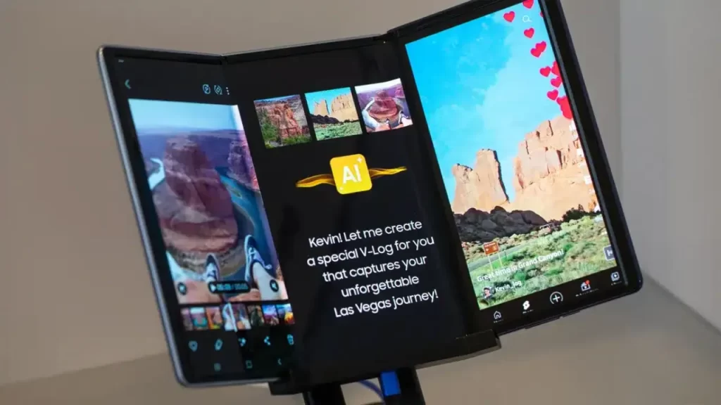 smartphone dobrável tri fold samsung